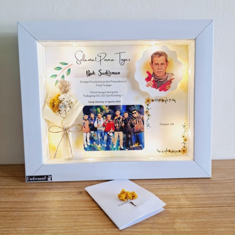 Kado Frame Led 3D uk 8r 20x25 foto popup(timbul) | kado purna tugas kado pensiun kado farewell kado 
