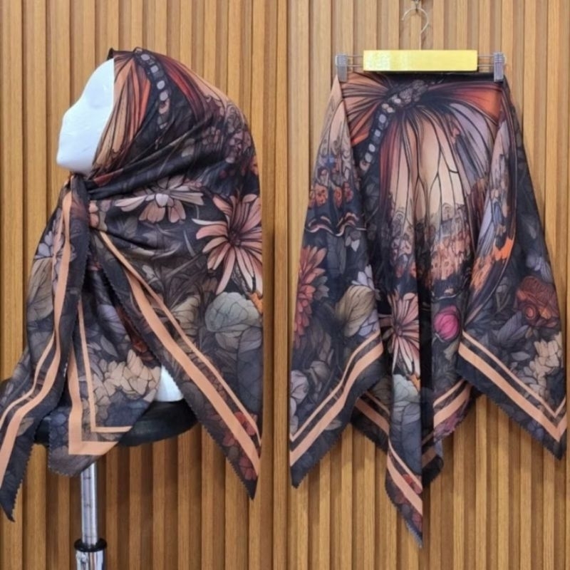 Hijab Motif Voal Segiempat/hijab warna hitam