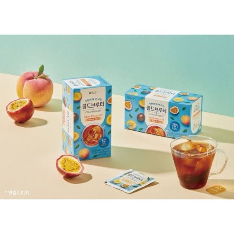 

( RESMI BPOM ) Korean tea Per Box - Damtuh Cold Brewed Black Tea Peach & Passionfruit