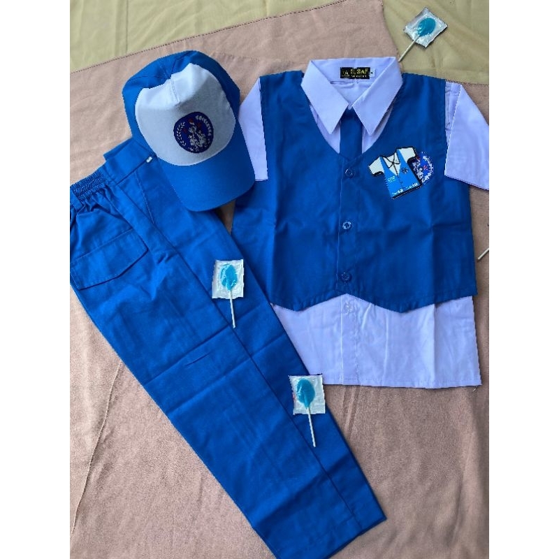 Seragam TK Nasional seragam biru putih panjang seragam sekolah seragam tk paket lengkap