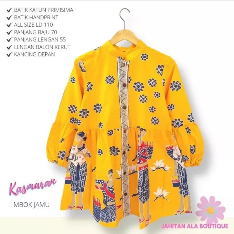 Zoela Blus Batik Jumbo LD 120 130 140 Warna Kuning