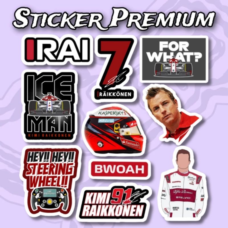 

Sticker F1 Kimi Raikkonen Pack isi 10 Pcs Vinyl waterproof