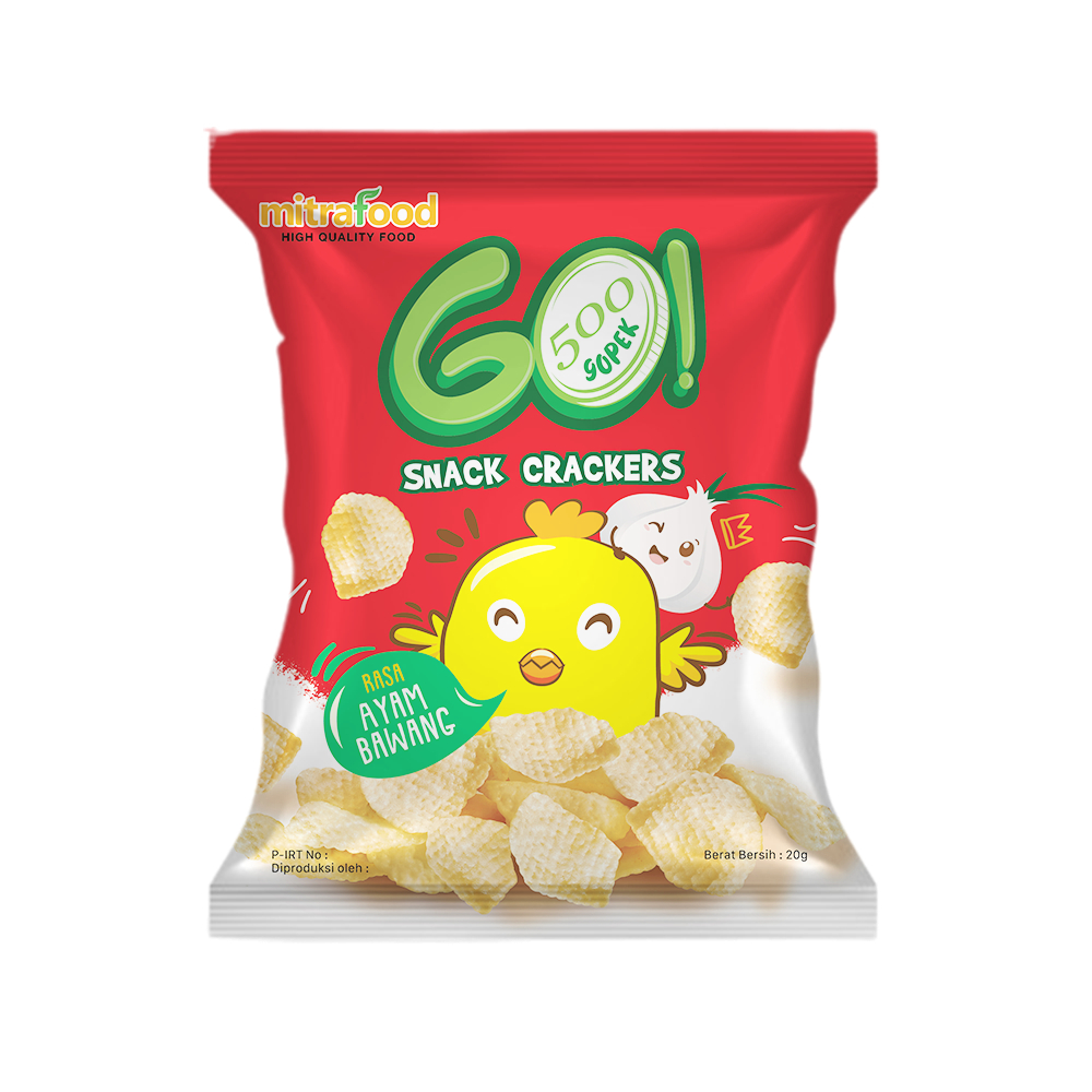 

Snack Gopek Creackers Ayam Bawang 25 gram | 1 Pak (10 pcs)