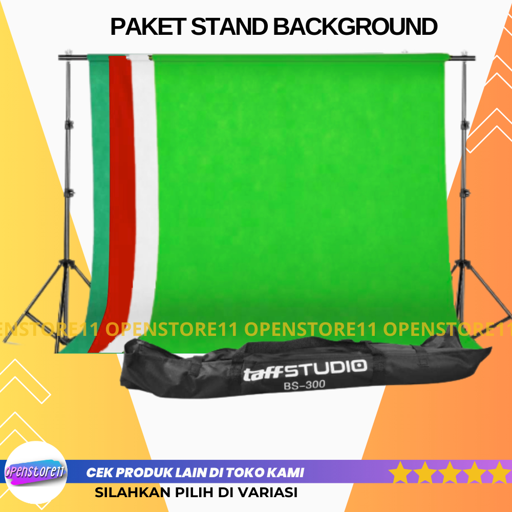 Paket Stand Background Backdrop Green Screen Studio Foto