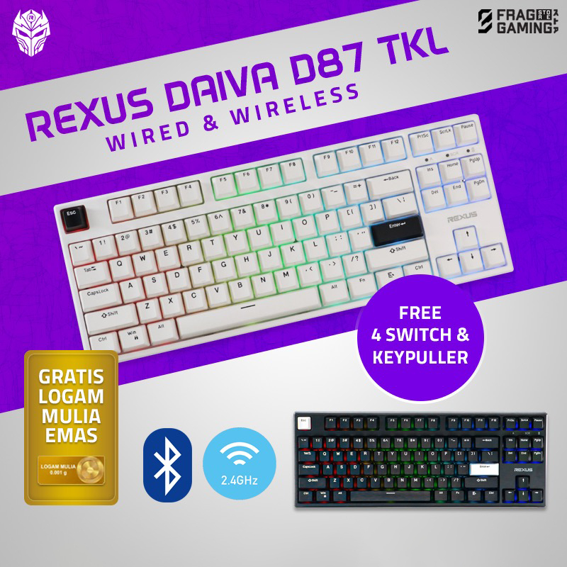 Rexus Daiva D87 TKL Wireless Mechanical Keyboard D-87 DaivaTKL D87TKL