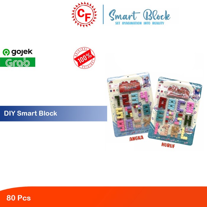 SMART BLOCK Mainan Edukasi Puzzle Angka Dan Huruf Mainan Lego Block 3D