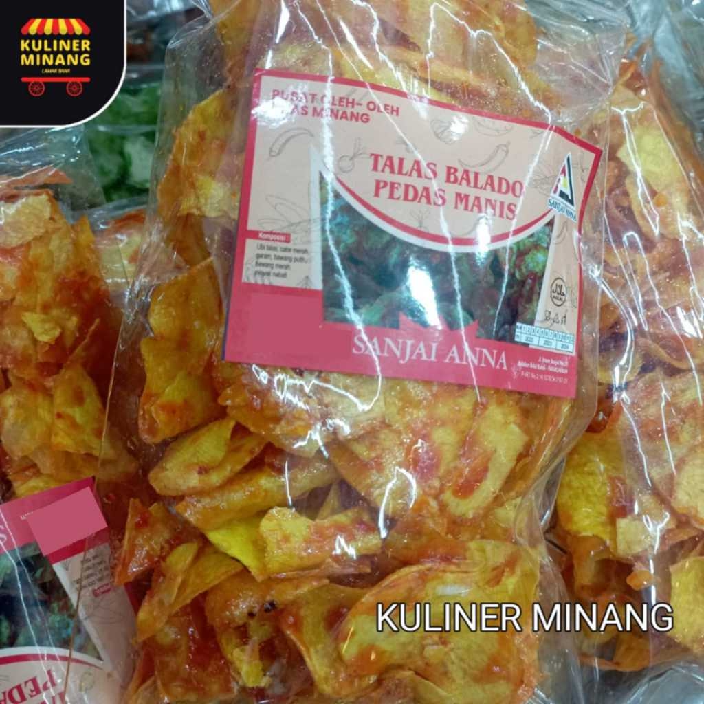 

Kerupuk Talas Balado Pedas Manis Anna 3 Saudara Oleh oleh Jajanan Snack Cemilan khas Kuliner Minang