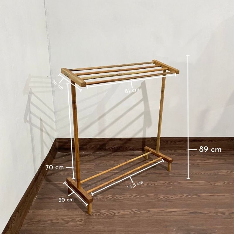 tempat handuk kayu jati/jemuran handuk/jemuran serbaguna