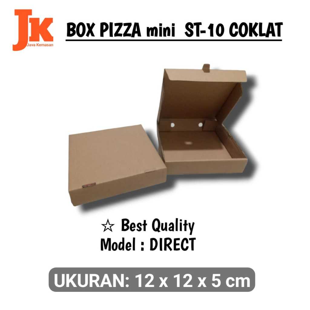 KARDUS ST-10 PIZZA KOTAK BOX KARTON CORRUGATED PIZZA COKLAT KECIL POLOS TEBAL PACKING PIZZA BAJU PAK
