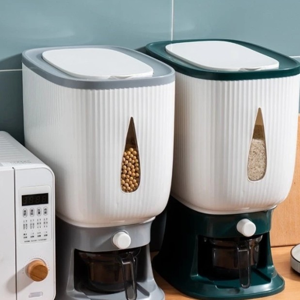 Dispenser Beras 10 Kg Model Terbaru Dispenser Tempat Wadah Penyimpanan Beras Rice Box Otomatis Dispe