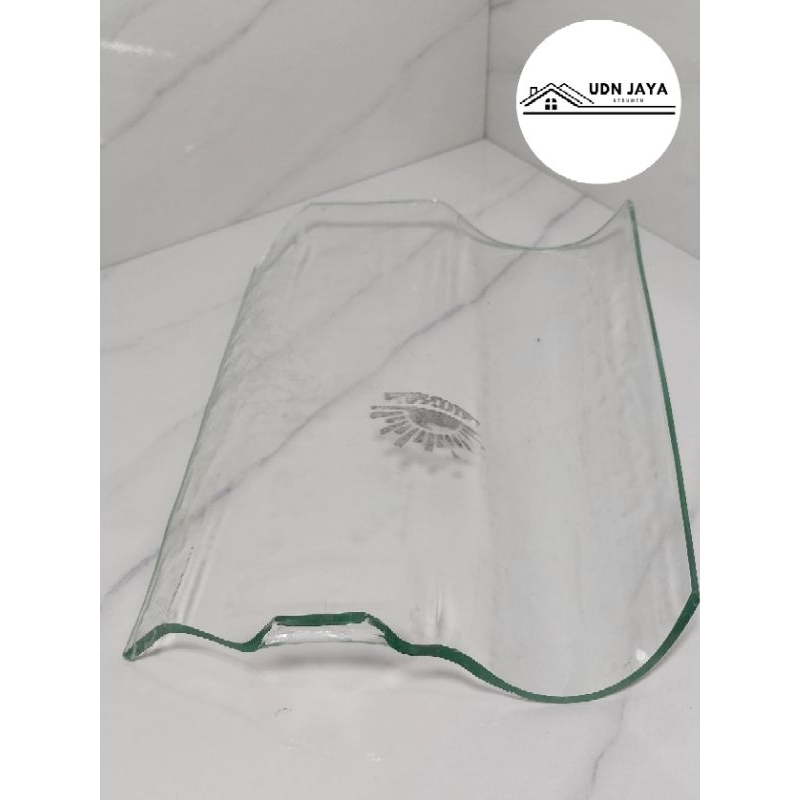 Atap Genteng Kaca Morando Mantili Jumbo Tebal 5mm Panjang 32.5cm Lebar 22cm Jarak Reng kayu atau Baj