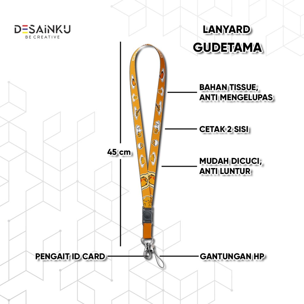 

READY STOCK LANYARD SANRIO VERSI GUDETAMA / TALI HP / KARET PODS