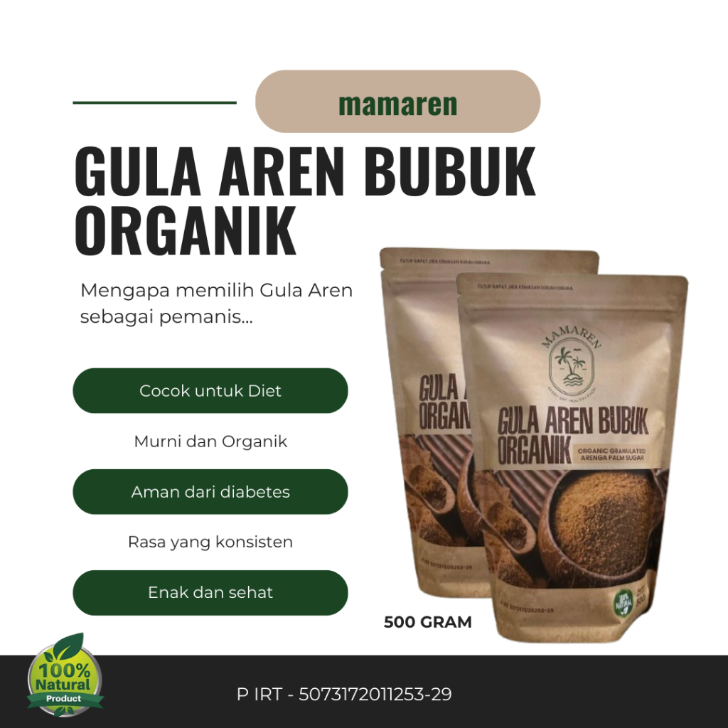 

Gula Aren Bubuk 500 Gram Gula semut Palm Sugar Premium