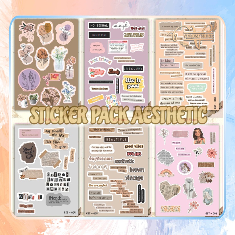 

Sticker Tumblr Aesthetic Waterproof Sticker Cute Vintage Series
