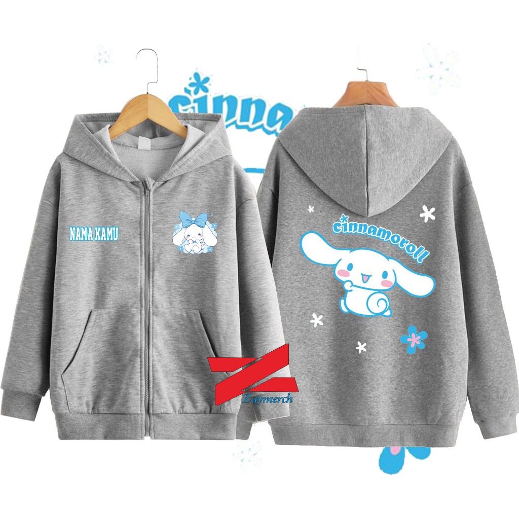 Jaket hoodie zipper anak cina moroll bunga