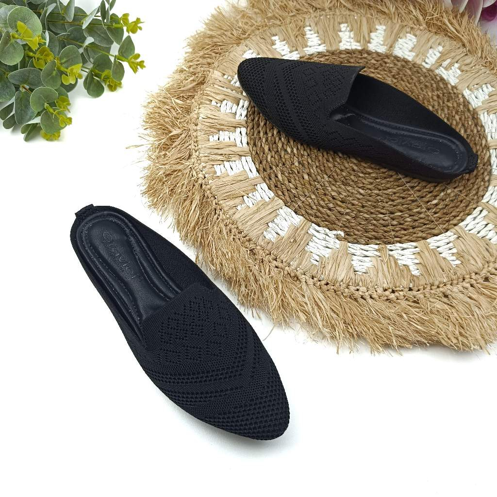 GRAVICI -SANDAL FLAT RAJUT WANITA TRENDY JA-90