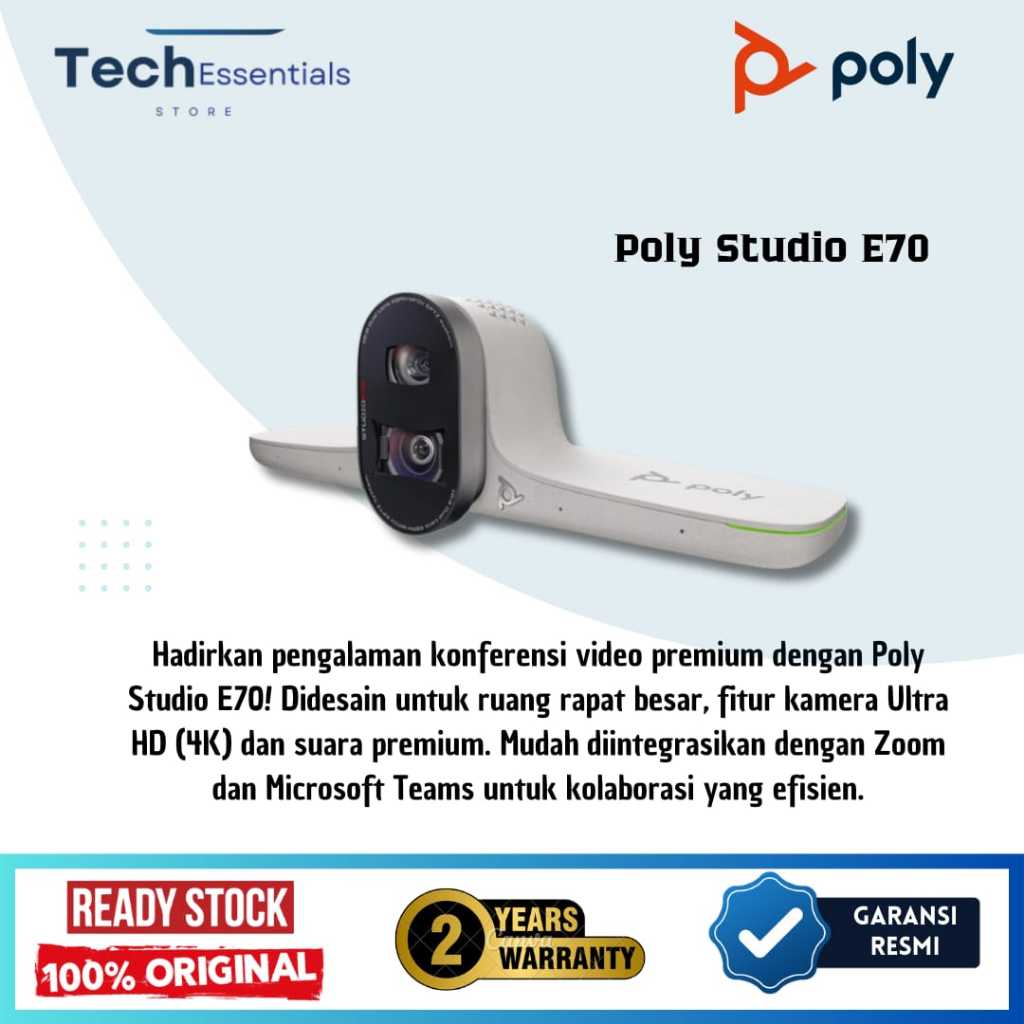 Poly Studio E70 Kamera Konferensi Video 4K UHD dengan Teknologi AI Tracking dan NoiseBlockAI