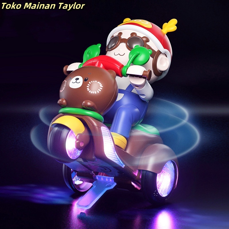 Sepeda motor listrik menari Mengolah sel seni anak -anak Mainan Anak Sepeda Motor Dinamis Rotasi 360