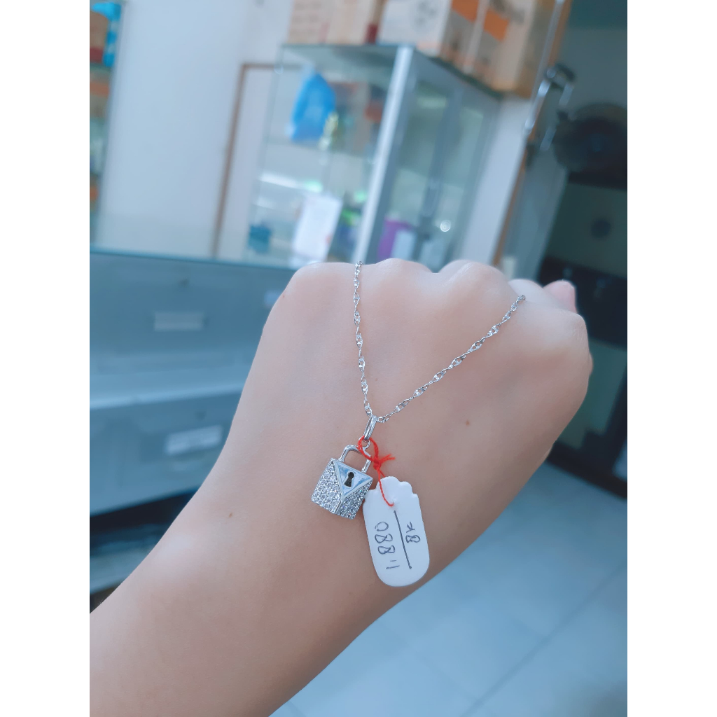 LMG Liontin Tas Herms Permata Emas 375 8K White Gold