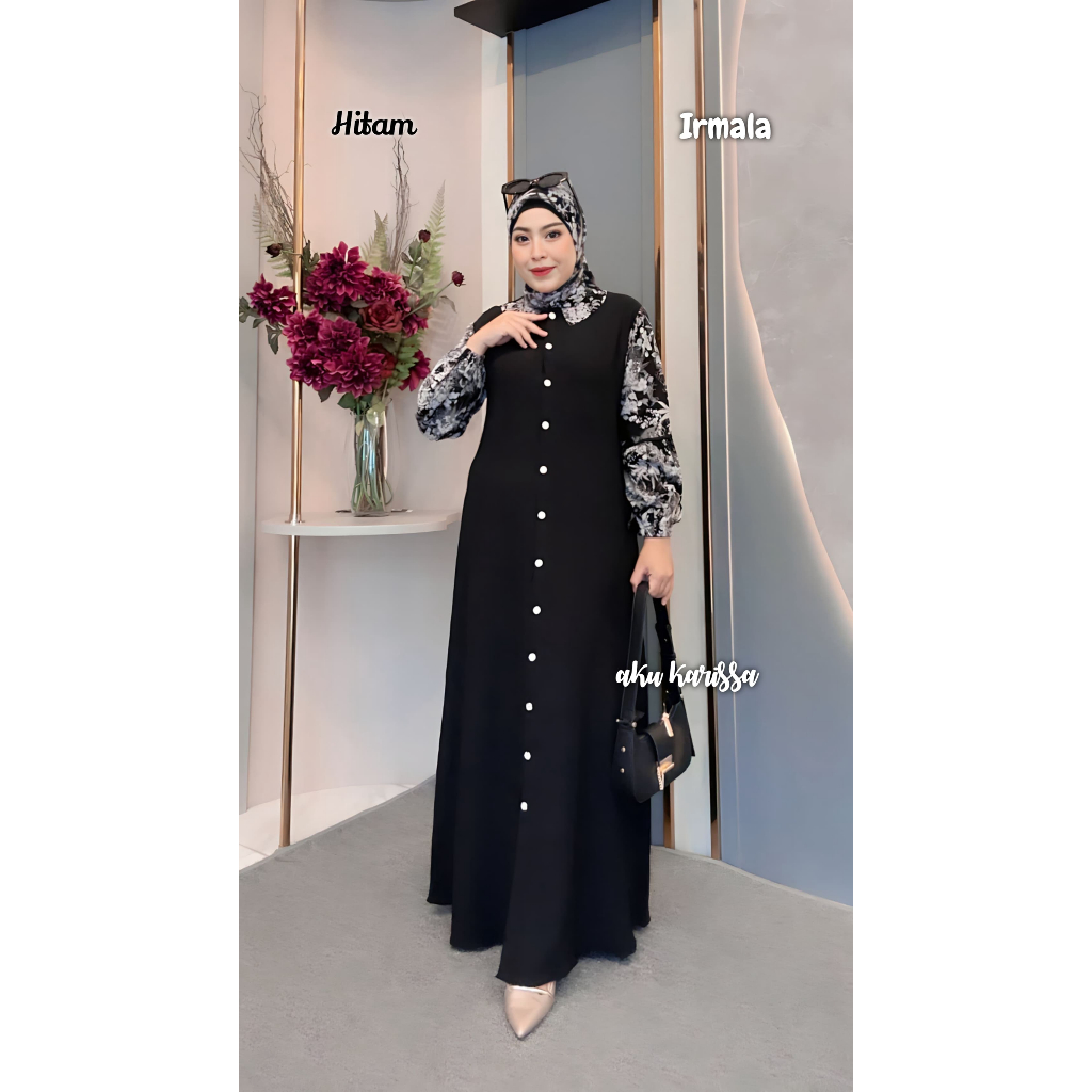 SET HIJAB SEGIEMPAT IRMALA AKU KARISSA, IRMALA SET HIJAB,Adeeva set syari aku karissa, gamis aku kar