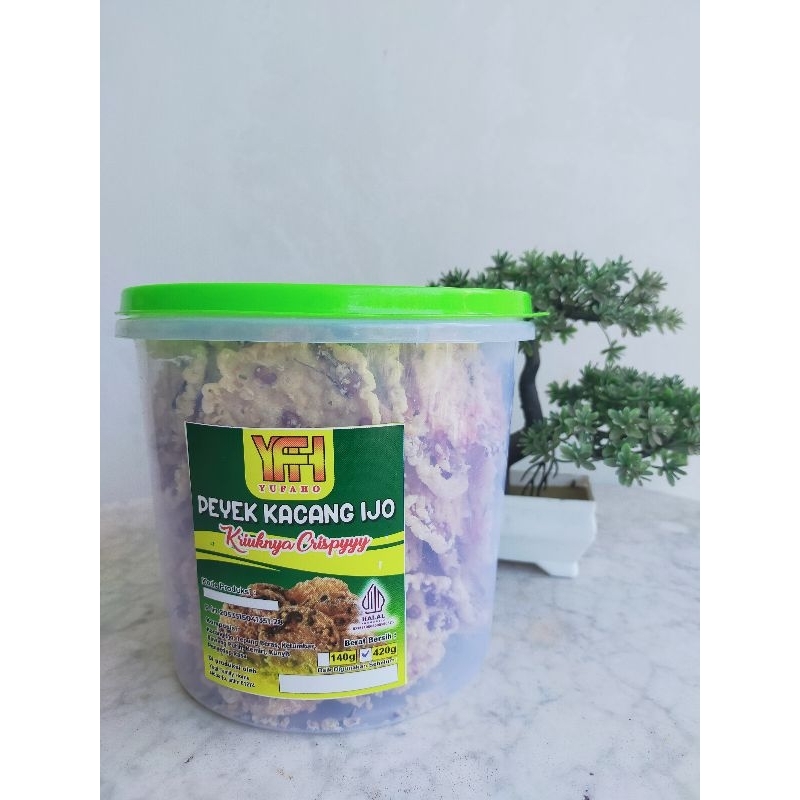 

YUFAHO Camilan Peyek Koin Kacang Ijo Toples 420 g