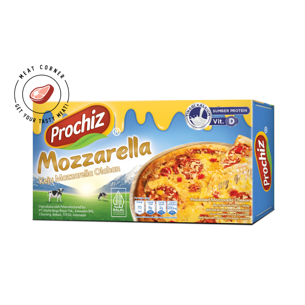 

Prochiz Mozzarella Cheese 160 Gr Keju Mozarela Meat Corner BNI