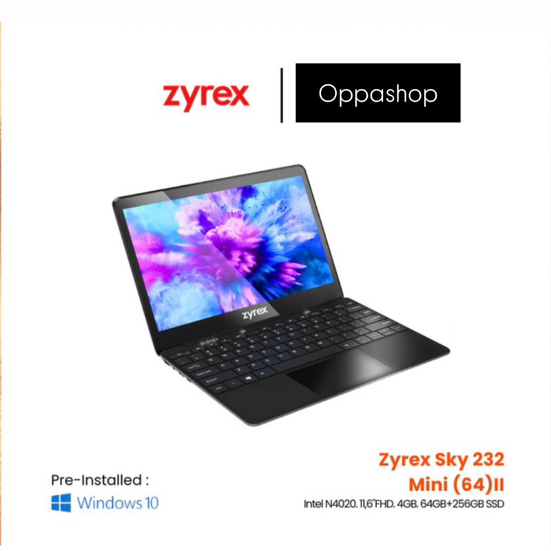 LAPTOP NOTE BOOK ZYREX SKY 232 MINI 64 II 4g SSD 256gb GARANSI RESMI