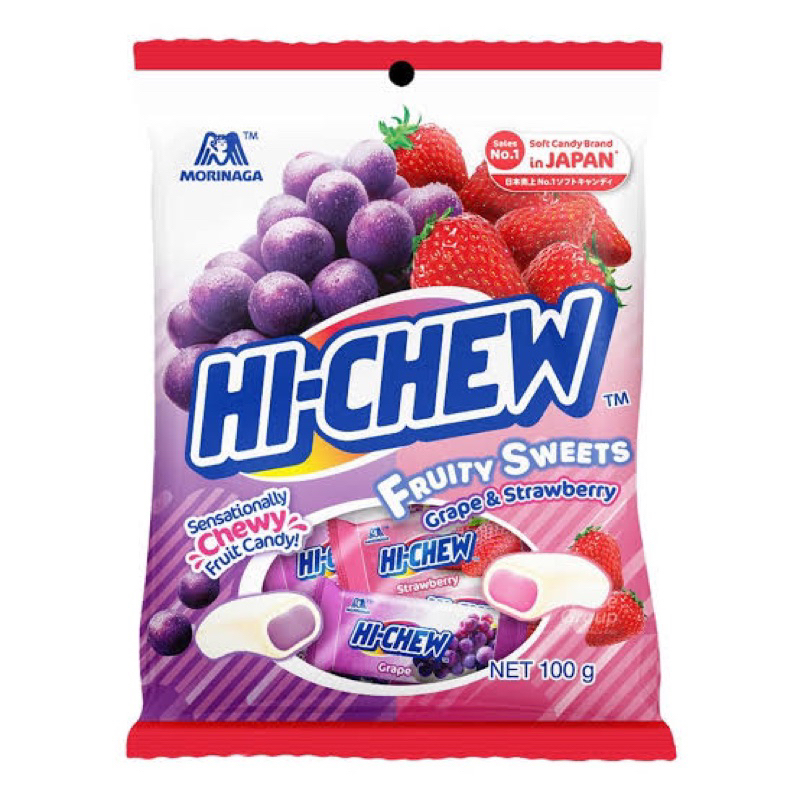 

Morinaga HI-CHEW Chewy Candy Permen - Strawberry and Grape 100g Hi Chew