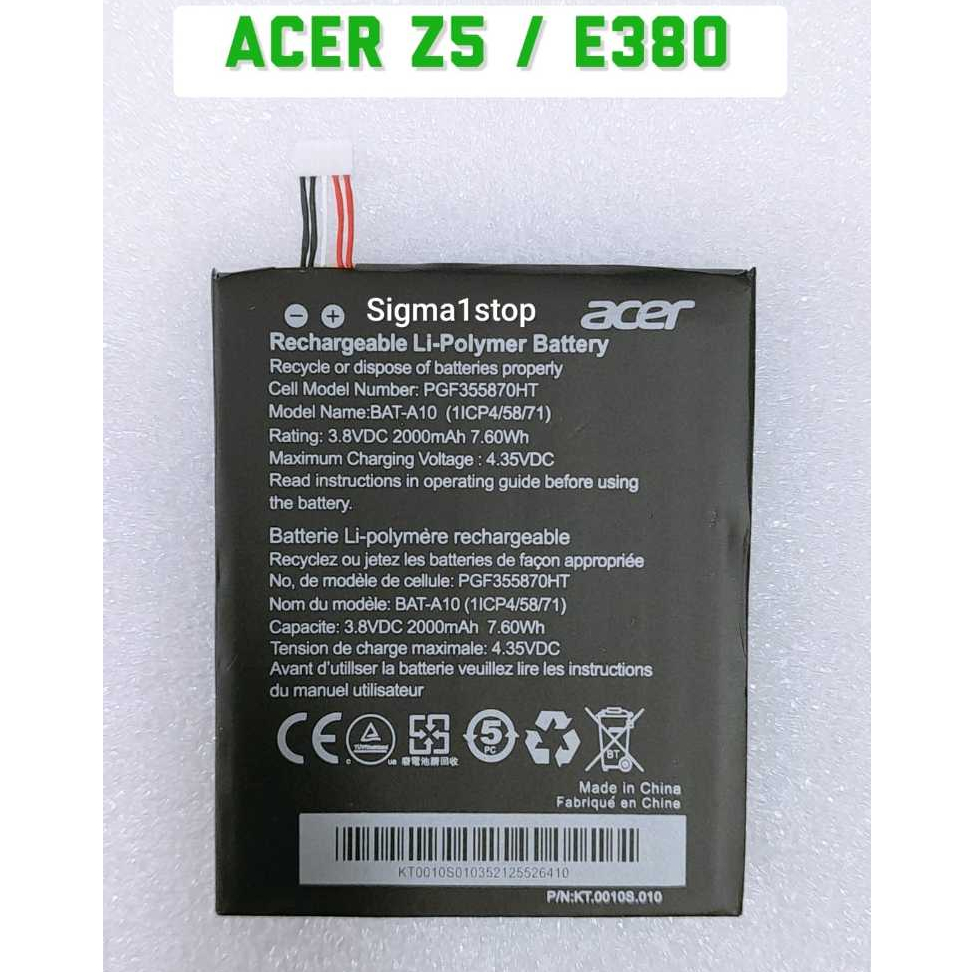 ACER Z5 BATERAI ACER E380 BATERE BATTERY BATRE ACER Z5 E380 BAT-A10