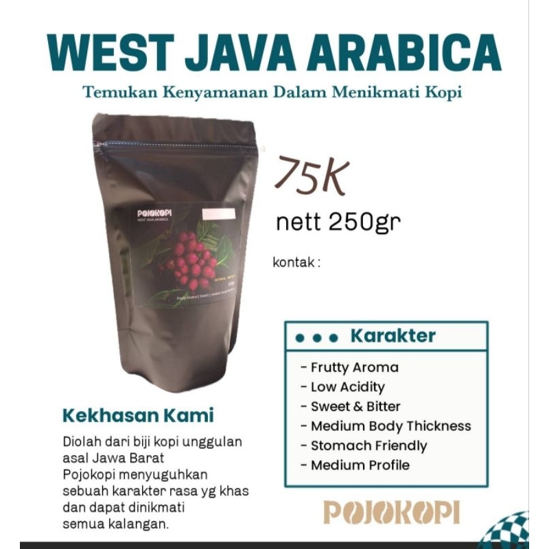 

Kopi Arabika Natural Medium Ciwidey 250gr