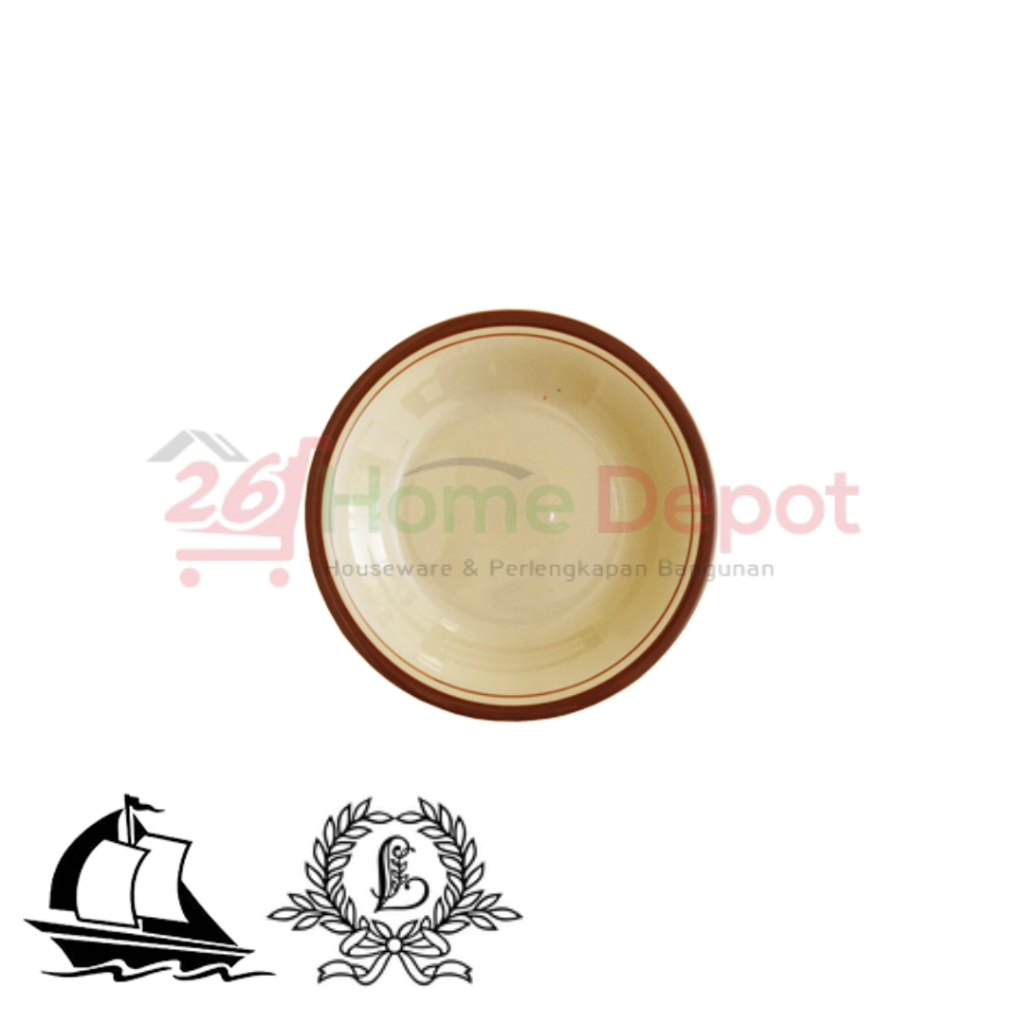 Piring Keramik List Coklat Kapal Lucky Indah