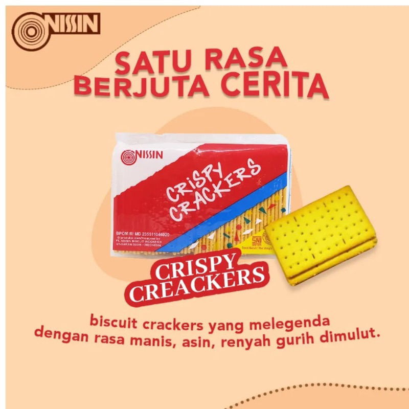 

NISSIN CRISPY CRACKERS 1 DUS ISI 250 x 30 PACKS ❗️(HARGA TERMURAH)❗️