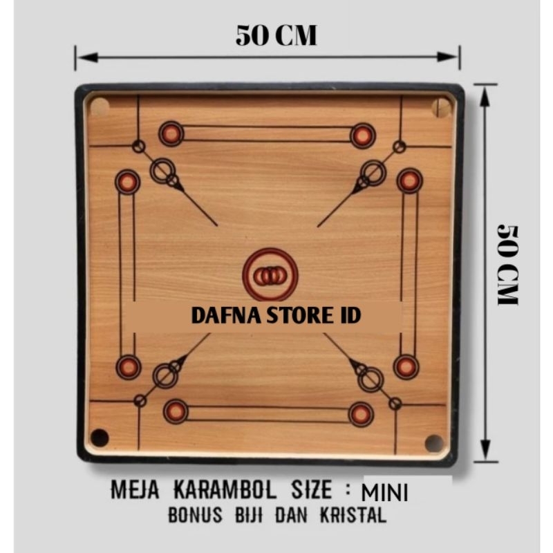 MEJA KARAMBOL PAPAN KARAMBOL ANAK MINI 50 X 50 CM BONUS KOIN DAN KRISTAL