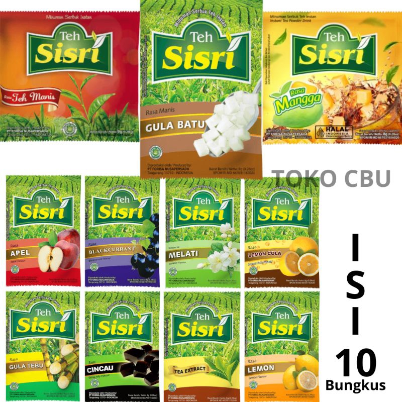 

Teh sisri minuman serbuk teh aneka rasa 1 rcg isi 10