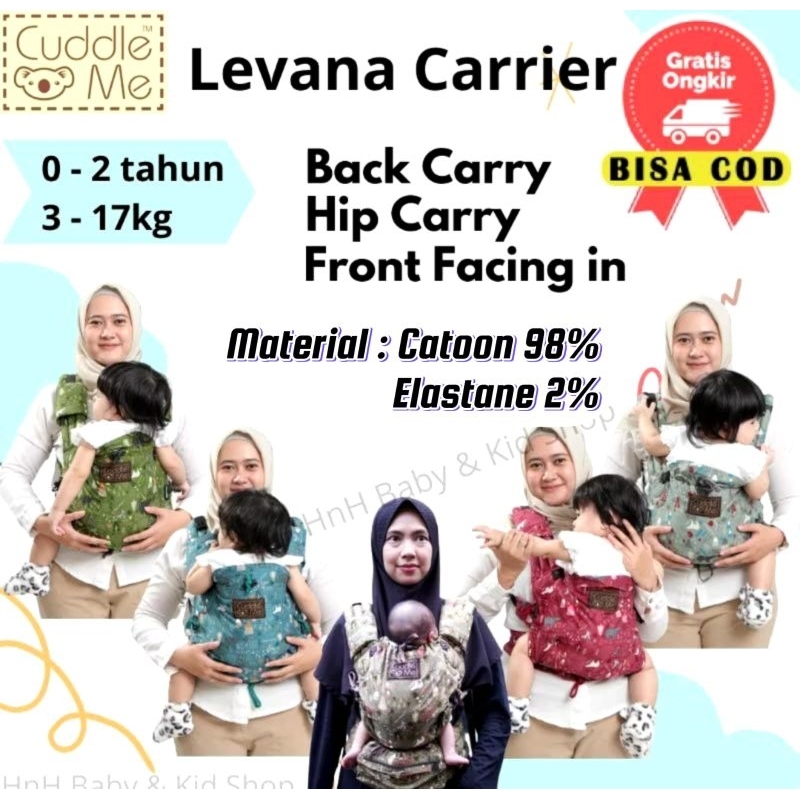 Cuddle Me Levana Carrier Gendongan SSC Bayi Adjustable CuddleMe Gendong Depan M shape