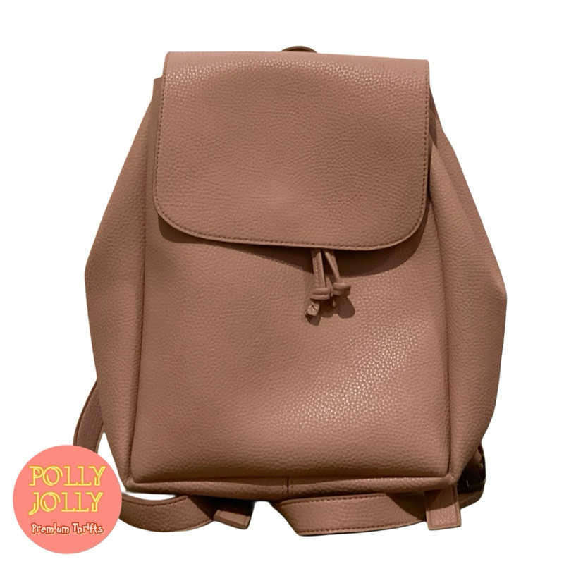 MINISO - Tas Backpack Kulit Sintetis Warna Pink (Preloved)