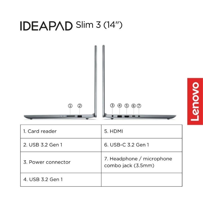 Lenovo IdeaPad Slim 3i 14IAH8 Intel Core i5 12450H Win11 16GB 512GB SSD 14" FHD IPS 45% NTSC Antigla