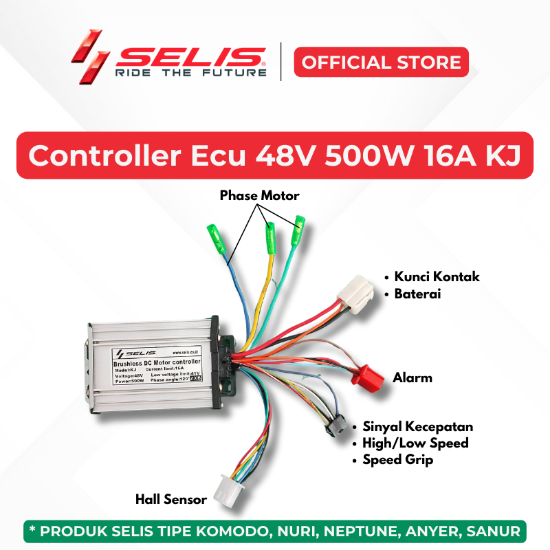 SELIS - Controller Ecu 48 Volt 120 Derajat Sepeda Motor listrik Universal ( Controller )