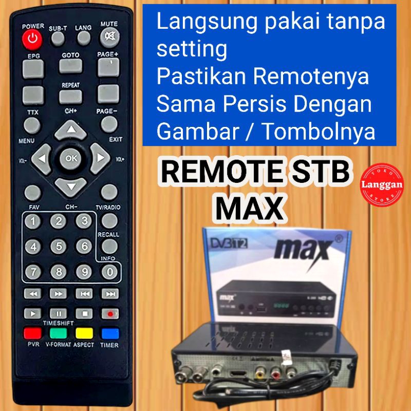 Remot Remote STB set top box Max dvbT2
