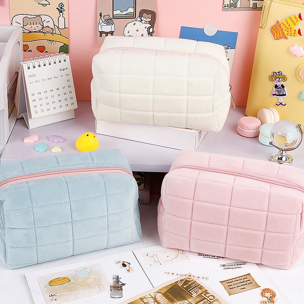 

New Arrival Tempat pensil lucu tas kecil kapasitas besar pensil warna macaron tas kosmetik tempat pensil mewah tempat pensil siswa kreatif