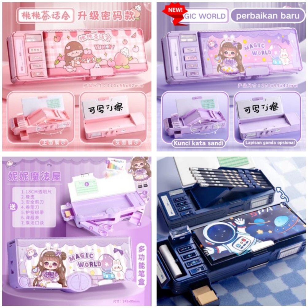 

Restock Tempat Pensil Multifungsi Motif Unicorn Dinosaurus Astronot Untuk Anak TkKotak Pensil Pola Kartun Lapisan Ganda Tunggal dengan Rautan Kapasitas