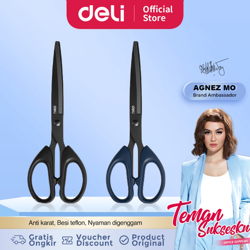 

Buruan Dapetin Deli Gunting Teflon Scissor Anti Karat Nyaman Digenggam 69S