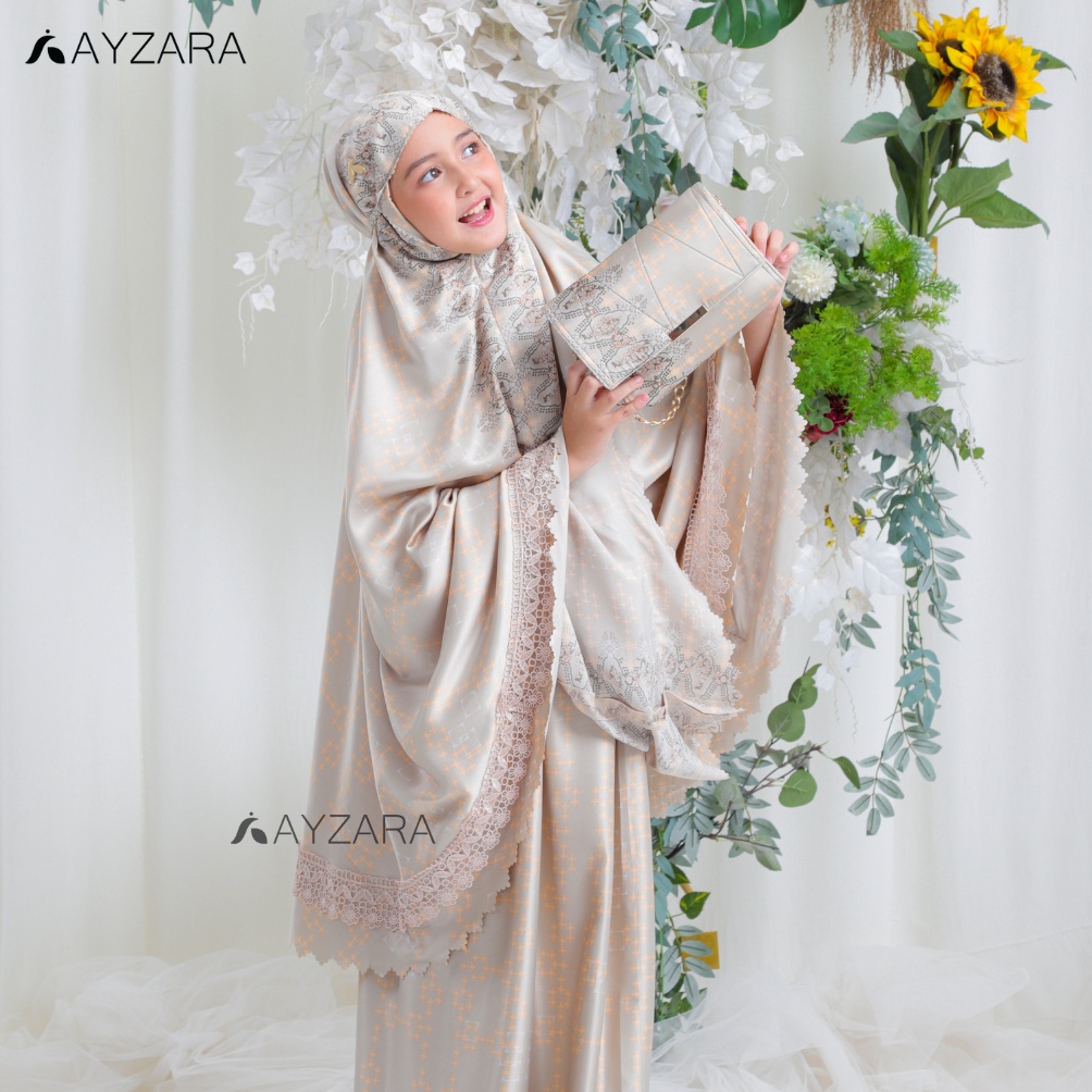 Produk Ekslusif Ayzara  Mukena Anak Zamora Silk Tas Premium Motif