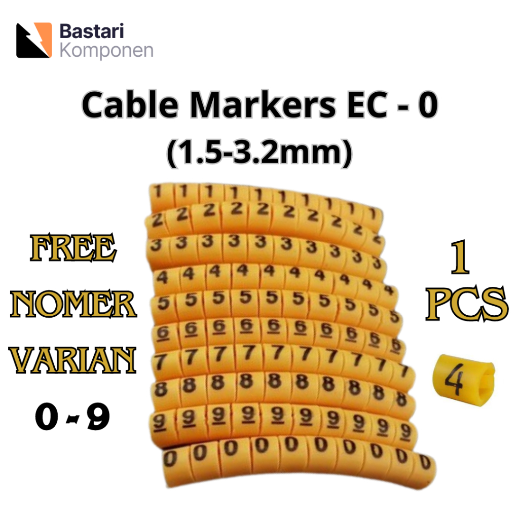 Kabel Marker / Penanda Kabel / Kabel Snake / Nomer Kabel EC-0 (1pcs)