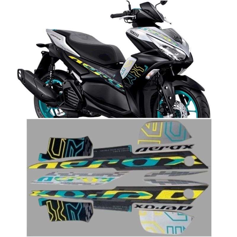 striping stiker yamaha aerox vva 155 tahun 2023 2024 warna hitam silver
