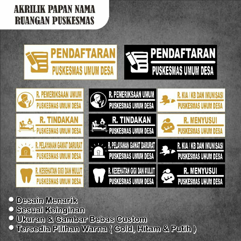 

PAPAN NAMA RUANGAN PUSKESMAS PAPAN AKRILIK