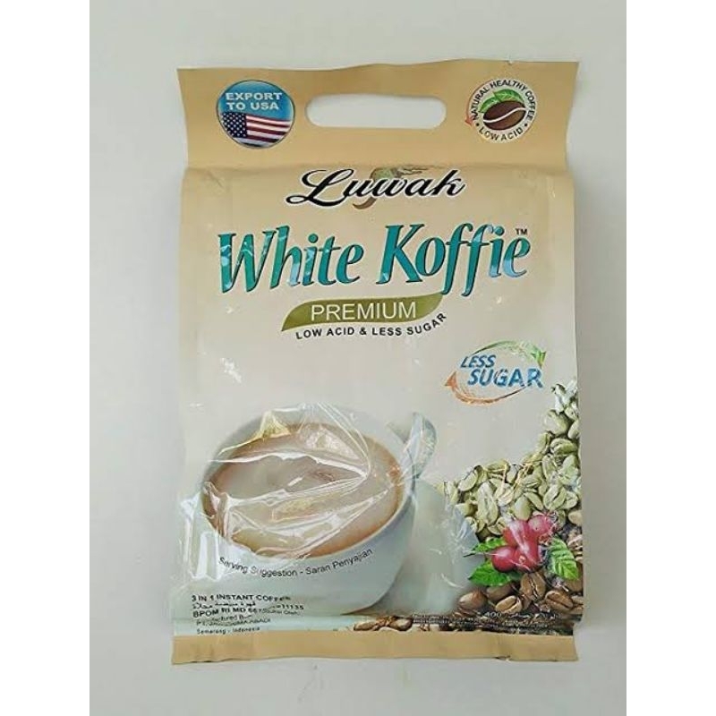 

Luwak White Koffie Premium Less Sugar 361gr isi 19 Sachet x 19 gr