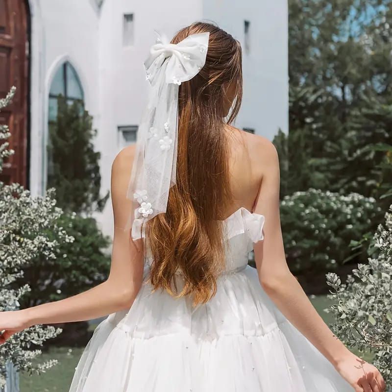 wedding veil kerudung pengantin BUNGA2 slayer polos