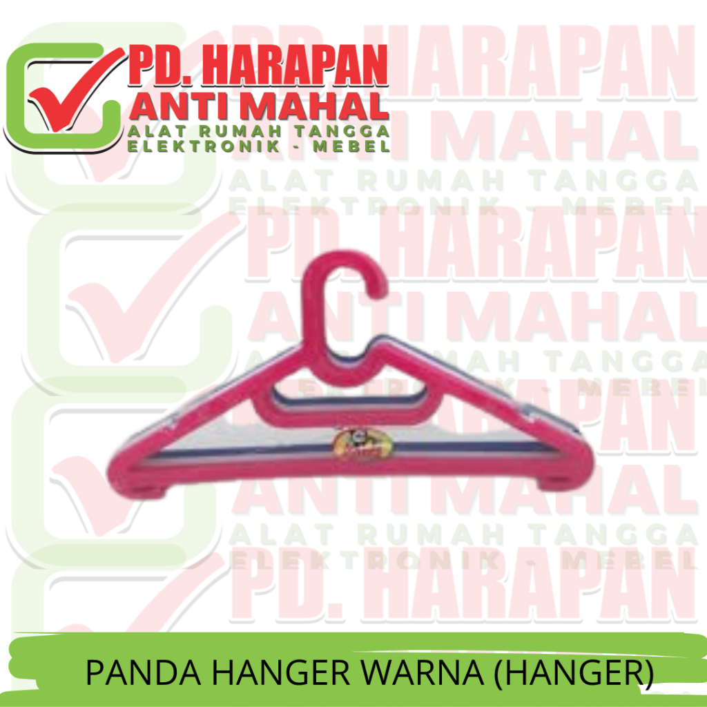 PANDA HANGER WARNA (HANGER)/HANGER PLASTIK/HANGER HITAM PLASTIK (HANGER)