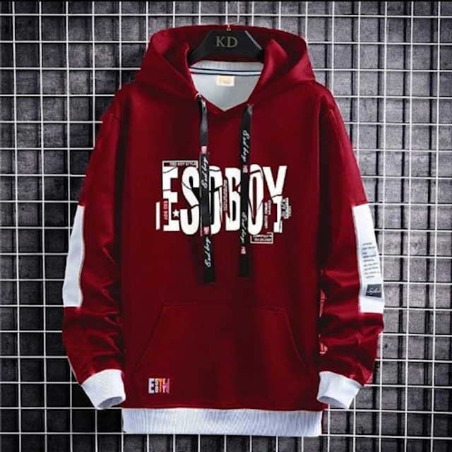 Jaket Sweater hodie ESDBOY Street style Warna Merah Maroon Pria Dewasa Terbaru Kekinian